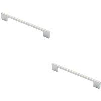 Loops 2x Slim D Shape Pull Handle 190 x 7mm 160mm Fixing Centres Polished Chrome