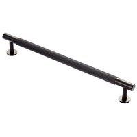 Loops Lined Bar Door Pull Handle - 274mm x 13mm - 224mm Centres - Matt Black