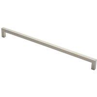 Loops Square Mitred Door Pull Handle 619 x 19mm 600mm Fixing Centres Satin Steel in Metallics