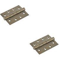 Loops 2x PAIR 102 x 76 x 3mm 13 Ball Bearing Hinge Antique Brass Interior Door in Metallics