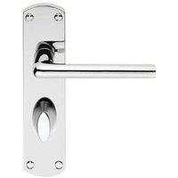 Loops Rounded Straight Bar Handle on Bathroom Backplate 170 x 42mm Polished Chrome