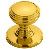 Loops Ringed Tiered Cupboard Door Knob 30mm Diameter Polished Brass Cabinet Handle in Metallics