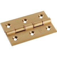 Loops PAIR 76 x 50 x 2.5mm Brass Washered Butt Hinge Satin Brass Internal Door in Metallics