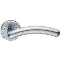 Loops PAIR Arched Round Bar Handle on Concealed Fix Round Rose Satin Chrome