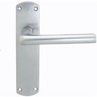 Loops Rounded Straight Bar Handle on Latch Backplate 170 x 42mm Satin Chrome
