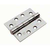 Loops PAIR 102 x 76 x 3mm Ball Bearing Hinge Bright Stainless Steel Interior Door in Metallics