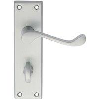 Loops PAIR Victorian Scroll Handle on Bathroom Backplate 150 x 43mm Satin Chrome