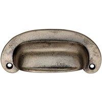 Loops Oval Plate Cabinet Cup Handle 106 x 44.5mm 87mm Fixing Centres Pewter