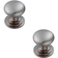 Loops 2x Victorian Round Cupboard Door Knob 25mm Dia Stainless Steel Cabinet Handle in Metallics