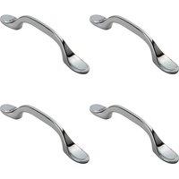 Loops 4x 128mm Shaker Style Cabinet Pull Handle 76mm Fixing Centres Polished Chrome