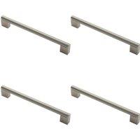 Loops 4x Round Bar Pull Handle 232 x 14mm 192mm Fixing Centers Satin Nickel & Steel in Metallics
