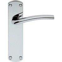 Loops Rounded Curved Bar Handle on Latch Backplate 170 x 42mm Polished Chrome