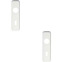 Loops 2x PAIR Door Handle Lock Backplate for Safety Levers 154 x 40mm Satin Aluminium