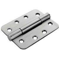 Loops PAIR 100 x 75 x 3mm Concealed 14 Bearing Hinge Satin Steel Rounded Edge in Metallics