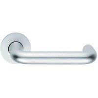 Loops PAIR 19mm Round Bar Safety Lever on Round Rose DDA Compliant Satin Aluminium