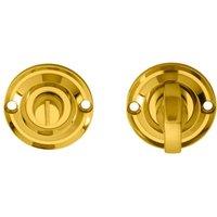 Loops Small Bathroom Thumbturn Lock & Release Handle 67mm Spindle Polished Brass in Metallics