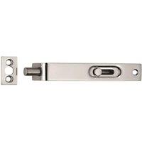 Loops Sunk Slide Flush Door Bolt with Flat Keep Plate 102 x 17mm Polished Chrome