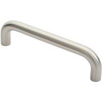 Loops Round D Bar Door Pull Handle 247 x 22mm 225mm Fixing Centres Satin Steel in Metallics