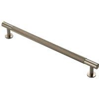 Loops Knurled Bar Door Pull Handle - 274mm x 13mm - 224mm Centres - Satin Nickel in Metallics