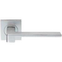 Loops PAIR Flat Squared Bar Handle on Square Rose Concealed Fix Satin Chrome