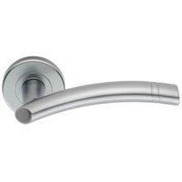 Loops PAIR Arched Round Bar Handle with Ring Detailing Concealed Fix Satin Chrome