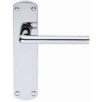 Loops Rounded Straight Bar Handle on Latch Backplate 170 x 42mm Polished Chrome