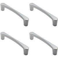 Loops 4x Curved D Shape Pull Handle 181 x 20mm 160mm Fixing Centres Polished Chrome