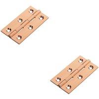Loops 2x PAIR 64 x 35 x 2mm Cabinet Hinge Modern Satin Copper Cupboard Door