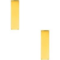Loops 2x Plain Victorian Door Finger Plate 298 x 73mm Polished Brass Push Plate in Metallics