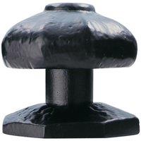 Loops 63mm OCTAGONAL Centre Door Knob Black Antique Hammered Iron Outdoor Handle