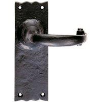 Loops PAIR Forged Curved Lever Handle on Latch Backplate 155 x 54mm Black Antique