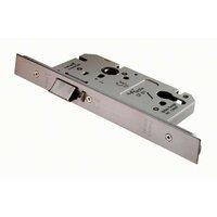 Loops Architectural DIN Euro Profile Nightlatch Square Forend Satin Stainless Steel in Metallics