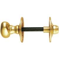 Loops Oval Thumbturn Lock With Coin Release Handle 32 70mm Spindle Polished Brass in Metallics