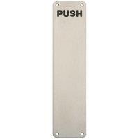 Loops Push Engraved Door Finger Plate 350 x 75mm Satin Stainless Steel Push Plate in Metallics