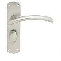 Loops Arched Lever on Bathroom Backplate Door Handle 170 x 42mm Satin Chrome