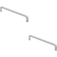 Loops 2x Rounded D Shaped Bar Handle 300 x 19mm Diameter Satin Anodised Aluminium