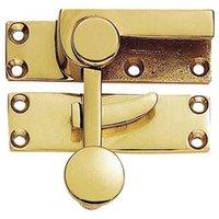 Loops Quadrant Arm Sash Window Fastener 70 x 20mm 27mm Proj Polished Brass in Metallics