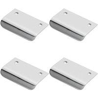 Loops 4x Semi Concealed Cabinet Finger Pull Handle 52mm Fixing Centres Polished Chrome