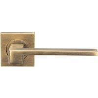 Loops PAIR Flat Squared Bar Handle on Square Rose Concealed Fix Antique Brass in Metallics