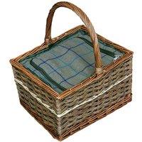 Red Hamper Wicker Yorkshire Picnic Basket with Fitted Cooler in Green