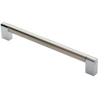 Loops Multi Section Straight Pull Handle 224mm Centres Satin Nickel Polished Chrome in Metallics