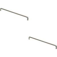 Loops 2x Round D Bar Pull Handle 22mm Dia 600mm Fixing Centres Satin Stainless Steel in Metallics