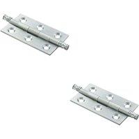 Loops 2x PAIR 64 x 35 x 2mm Finial Cabinet Hinge Satin Chrome Decorative Cupboard