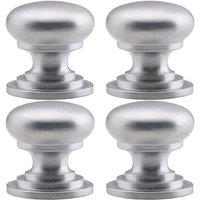 Loops 4x Victorian Round Cupboard Door Knob 38mm Dia Satin Chrome Cabinet Handle