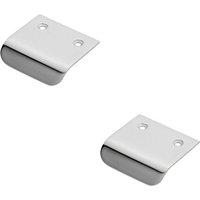 Loops 2x Semi Concealed Cabinet Pull Handle 48 x 50mm 14mm Lip Polished Chrome