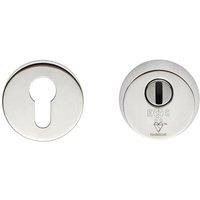 Loops 2 Star Security Escutcheons Set Suits BS Euro Cylinder Locks Bright Steel in Metallics