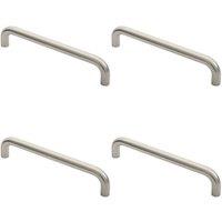 Loops 4x Round D Bar Pull Handle 22mm Dia 300mm Fixing Centres Satin Stainless Steel in Metallics