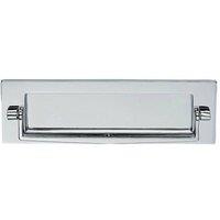 Loops Inward Opening Letter Plate with Knocker 226mm Fixing Centres Polished Chrome