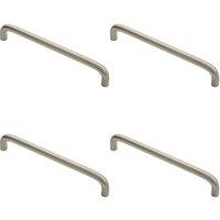 Loops 4x Round D Bar Cabinet Pull Handle 170 x 10mm 160mm Fixing Centres Satin Nickel in Metallics