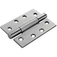 Loops PAIR 100 x 75 x 3mm Concealed 14 Bearing Hinge Satin Steel Internal Door in Metallics